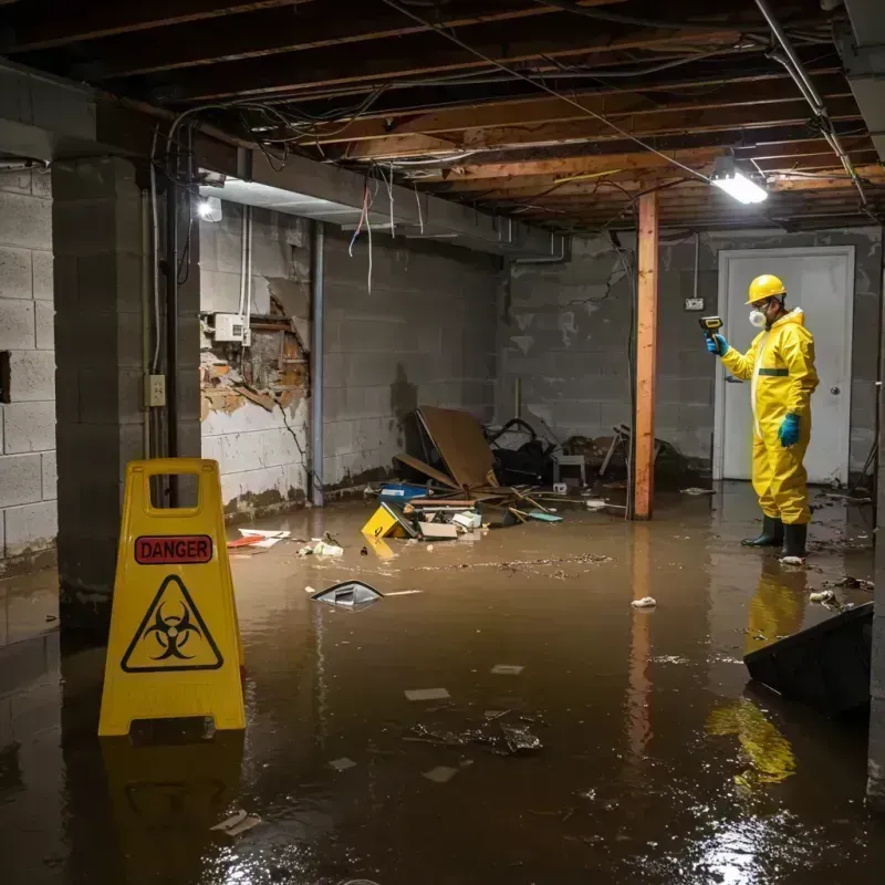 Flooded Basement Electrical Hazard in Monticello, IA Property